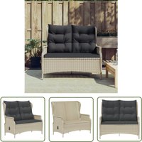 Gartenbank 2-Sitzer mit Kissen Hellgrau Poly Rattan - Gartenbank - Outdoor Möbel - Balkonmöbeln - Esszimmergarnitur - Lounge Set - The Living Store von THE LIVING STORE