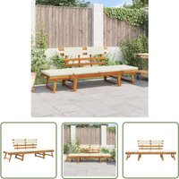 Gartenbank 2-in-1 mit Polstern 190 cm Massivholz Akazie - Holz Gartenbank - Akaziengartenbank - Gartenlounge - Sonnenschirm - Gartenstuhl - The von THE LIVING STORE