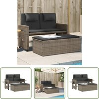 Gartenbank Verstellbar mit Kissen Grau Poly Rattan - Gartensofa - Schlafsofa - Gartenmöbel - Outdoormöbel - Rattan Gartenbank - The Living Store Gartenbank Verstellbar mit Kissen Grau Poly Rattan - Gartensofa - Schlafsofa - Gartenmöbel - Outdoormöbel - Rattan Gartenbank - The Living Store von THE LIVING STORE