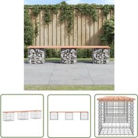 The Living Store - Gartenbank aus Gabionen 203x44x42 cm Massivholz Douglasie - Gartenbank - Holzbank - Douglasienholz - Gabione - Gartenmöbeln von THE LIVING STORE