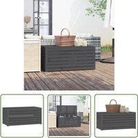 The Living Store - Gartenbox Grau 101x50,5x46,5 cm Massivholz Kiefer - Gartenbox - Holz Gartenbox - Outdoor Box - Lagerbox - Werkzeugkasten von THE LIVING STORE
