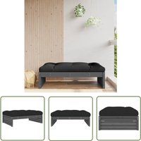 Gartenhocker Grau 120x80 cm Massivholz Kiefer - Gartenstuhl - Holzsessel - Lounge Chair - Gartenlounge - Terrassentisch - The Living Store Gartenhocker Grau 120x80 cm Massivholz Kiefer - Gartenstuhl - Holzsessel - Lounge Chair - Gartenlounge - Terrassentisch - The Living Store von THE LIVING STORE