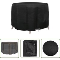 Gartenmöbel-Abdeckung 6 Ösen Ø125x75 cm Rund - Gartenmöbelschutzhülle - Gartenmöbelabdeckung - Rattanmöbel Abdecken - Wetterfest - UV-beständig - The von THE LIVING STORE