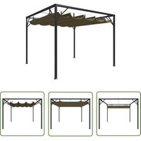 Gartenpavillon mit Ausziehbarem Dach 3x3 m Taupe 180 g/m² - Pavillon - Gartenpavillon - Sonnensegel - Outdoor Möbel - Gartendekoration - The Living von THE LIVING STORE