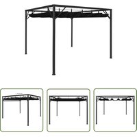 The Living Store - Gartenpavillon mit ausziehbarem Dach 3×3 m Anthrazit - Pavillon - Gartenzelt - Outdoor Möbel - Sonnenschutz - Wetterfest von THE LIVING STORE