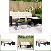 Gartensofa in L-Form mit Tisch und Kissen Schwarz Poly Rattan - Gartensofa - Outdoor Möbel - Lounge Set - Rattan Sofa - Gartenlounge - The Living Gartensofa in L-Form mit Tisch und Kissen Schwarz Poly Rattan - Gartensofa - Outdoor Möbel - Lounge Set - Rattan Sofa - Gartenlounge - The Living von THE LIVING STORE