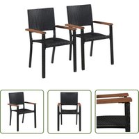 The Living Store - Gartenstühle 2 Stk. Poly-Rattan Schwarz - Esszimmerstühle - Gartenstühle - Rattan Möbel - Outdoor Möbel - Balkonmöbel The Living Store - Gartenstühle 2 Stk. Poly-Rattan Schwarz - Esszimmerstühle - Gartenstühle - Rattan Möbel - Outdoor Möbel - Balkonmöbel von THE LIVING STORE