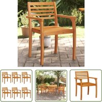 Gartenstühle 6 Stk. 59x55x85 cm Massivholz Akazie - Gartenstühle - Holzstühle - Esszimmerstühle - Outdoor Möbel - Balkonmöbel - The Living Store von THE LIVING STORE