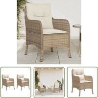 Gartenstühle mit Kissen 2 Stk. Beige Poly Rattan - Gartensessel - Gartenstühle - Outdoor Möbel - Rattan Gartenmöbel - Beige Gartenmöbel - The Living von THE LIVING STORE