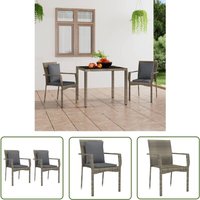 Gartenstühle mit Kissen 2 Stk. Poly Rattan Grau - Gartenstühle - Outdoor Möbel - Rattan Gartenmöbel - Gartenmöbel Set - Balkonmöbel - The Living Store Gartenstühle mit Kissen 2 Stk. Poly Rattan Grau - Gartenstühle - Outdoor Möbel - Rattan Gartenmöbel - Gartenmöbel Set - Balkonmöbel - The Living Store von THE LIVING STORE