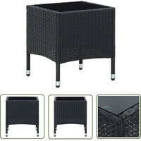 The Living Store - Gartentisch Schwarz 40x40x45 cm Poly Rattan - Gartentisch - Esstisch Im Freien - Terrasse Möbel - Balkon Deko - Rattan Tisch von THE LIVING STORE