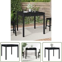 Gartentisch Schwarz 82,5x82,5x76 cm Massivholz Kiefer - Gartentisch - Esstisch - Holzt Tisch - Kiefernholz - Gartenmöbel - The Living Store von THE LIVING STORE
