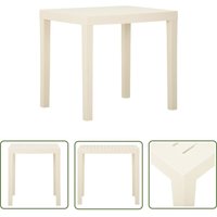 Gartentisch Weiß 79x65x72 cm Kunststoff - Gartentisch - Plastiktisch - Weißer Tisch - Outdoortisch - Terrassenmöbel - The Living Store von THE LIVING STORE