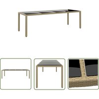 Gartentisch mit Glasplatte Beige Poly Rattan - Gartentisch - Outdoor Möbel - Esstisch - Terrassenmöbel - Rattan Tisch - The Living Store Gartentisch mit Glasplatte Beige Poly Rattan - Gartentisch - Outdoor Möbel - Esstisch - Terrassenmöbel - Rattan Tisch - The Living Store von THE LIVING STORE