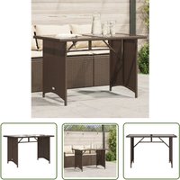 Gartentisch mit Glasplatte Braun 110x68x70 cm Poly Rattan - Gartentisch - Esstisch - Outdoortisch - Terrassenmöbel - Gartenmöbel - The Living Store von THE LIVING STORE