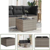 Gartentisch mit Glasplatte Grau 55x55x37 cm Poly Rattan - Gartentisch - Esstisch - Terrassenmöbel - Gartenmöbel - Outdoor-Tisch - The Living Store Gartentisch mit Glasplatte Grau 55x55x37 cm Poly Rattan - Gartentisch - Esstisch - Terrassenmöbel - Gartenmöbel - Outdoor-Tisch - The Living Store von THE LIVING STORE