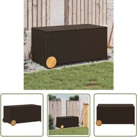 The Living Store - Gartentruhe mit Rollen Braun 190L Poly Rattan - Gartentruhe - Auflagenbox - Gartenmöbel - Outdoor Box - Lagerräume von THE LIVING STORE