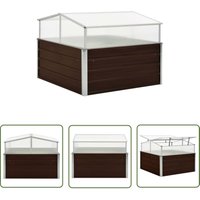 The Living Store - Gewächshaus Braun 100 x 100 x 85 cm Verzinkter Stahl - Gartenhaus - Gewächshaus - Blumenerde - Pflanzenbehälter - Stahltank von THE LIVING STORE