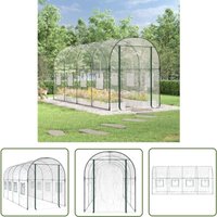 Gewächshaus Transparent 160x400x190 cm pvc & Stahl - Gartengewächshaus - Treibhaus - Gewächshaus Transparent - Kunststoffgewächshaus von THE LIVING STORE