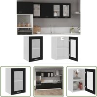 The Living Store - Hängeglasschrank Schwarz 40x31x60 cm Holzwerkstoff - Küchenregal - Wandregale - Hängeoptik - Glasvitrine - Küchenorganisation The Living Store - Hängeglasschrank Schwarz 40x31x60 cm Holzwerkstoff - Küchenregal - Wandregale - Hängeoptik - Glasvitrine - Küchenorganisation von THE LIVING STORE