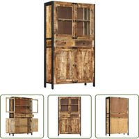 Highboard 100x40x175 cm Massives Raues Mangoholz - Vintage Stil - Holzmöbel - Wohnzimmer Dekoration - Sideboard - Hochschrank - The Living Store Highboard 100x40x175 cm Massives Raues Mangoholz - Vintage Stil - Holzmöbel - Wohnzimmer Dekoration - Sideboard - Hochschrank - The Living Store von THE LIVING STORE
