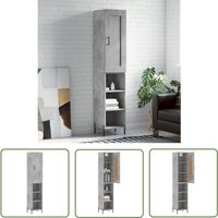 Highboard Betongrau 34,5x34x180 cm Holzwerkstoff - Hängeschrank - Wohnzimmermöbel - Regal - Aufbewahrung - Holzmöbel - The Living Store Highboard Betongrau 34,5x34x180 cm Holzwerkstoff - Hängeschrank - Wohnzimmermöbel - Regal - Aufbewahrung - Holzmöbel - The Living Store von THE LIVING STORE