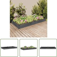 Hochbeet mit Einsatz Grau 240x120x25 cm Massivholz Tanne - Holz Hochbeet - Gemüsebeet - Gartenbeet - Hochbeet Grau - Tannenholz Hochbeet - The Living von THE LIVING STORE
