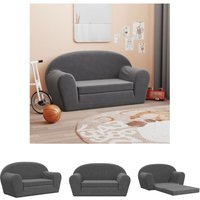 Kinder-Schlafsofa 2-Sitzer Anthrazit Weicher Plüsch - Baby- & Kleinkindmöbel - Anthrazit - The Living Store von THE LIVING STORE