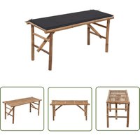 Klappbare Gartenbank mit Auflage 118 cm Bambus - Bambus Gartenbank - Klappbank - Gartenmöbel - Outdoor Möbel - Sitzbank - The Living Store von THE LIVING STORE