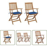Klappbare Gartenstühle 2 Stk. mit Kissen Massivholz Akazie - Gartensaßsessel - Klappstuhl - Gartenmöbel - Holzstühle - Akzientmöbel - The Living Store Klappbare Gartenstühle 2 Stk. mit Kissen Massivholz Akazie - Gartensaßsessel - Klappstuhl - Gartenmöbel - Holzstühle - Akzientmöbel - The Living Store von THE LIVING STORE