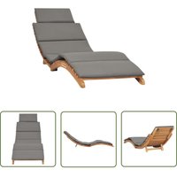 Klappbare Sonnenliege mit Dunkelgrauer Auflage Massivholz Teak - Holz-Sonnenliege - Teekholzmöbel - Gartenliege - Balkon Liege - Zusammenklappbare von THE LIVING STORE