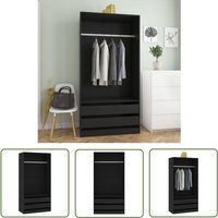 Kleiderschrank Schwarz 100x50x200 cm Holzwerkstoff - Schlafzimmermöbel - Kleiderschrank - Garderobe - Holzschrank - Schwarzer Kleiderschrank - The Kleiderschrank Schwarz 100x50x200 cm Holzwerkstoff - Schlafzimmermöbel - Kleiderschrank - Garderobe - Holzschrank - Schwarzer Kleiderschrank - The von THE LIVING STORE