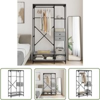 Kleiderständer mit Schubladen Grau Sonoma 100x40x180 cm - Garderobe - Kleiderschrank - Schuhschrank - Kommode - Aufbewahrung - The Living Store Kleiderständer mit Schubladen Grau Sonoma 100x40x180 cm - Garderobe - Kleiderschrank - Schuhschrank - Kommode - Aufbewahrung - The Living Store von THE LIVING STORE