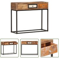 Konsolentisch Golden 90x30x75 cm Altholz Massiv - Holz Sideboard - Altholzmöbel - Vintage Schreibtisch - Industrieller Stil - Wohnzimmer Dekoration Konsolentisch Golden 90x30x75 cm Altholz Massiv - Holz Sideboard - Altholzmöbel - Vintage Schreibtisch - Industrieller Stil - Wohnzimmer Dekoration von THE LIVING STORE