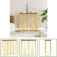 Konsolentisch Golden Edelstahl und Altholz Massiv - Konsolentisch - Beistelltisch - Esstisch - Wohnzimmerschrank - Sideboard - The Living Store Konsolentisch Golden Edelstahl und Altholz Massiv - Konsolentisch - Beistelltisch - Esstisch - Wohnzimmerschrank - Sideboard - The Living Store von THE LIVING STORE