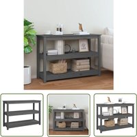 Konsolentisch Grau 110x40x74 cm Massivholz Kiefer - Konsolentisch - Wohnzimmermöbel - Holzmöbel - Sideboard - Beistelltisch - The Living Store von THE LIVING STORE