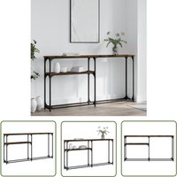 The Living Store - Konsolentisch Räuchereiche 145x22,5x75 cm Holzwerkstoff - Konsolentisch - Flurtisch - Sideboard - Wohnraumgestaltung - Industriel von THE LIVING STORE