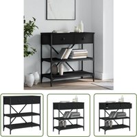 Konsolentisch Schwarz 75x34,5x75 cm Holzwerkstoff - Konsolentisch - Wohnraumgestaltung - Sideboard - Eckschrank - Schwarz - The Living Store von THE LIVING STORE
