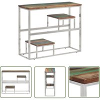 Konsolentisch Silbern Edelstahl und Altholz Massiv - Konsolentisch - Wohnzimmermöbel - Esszimmermöbel - Sideboard - Dekorationstisch - The Living Konsolentisch Silbern Edelstahl und Altholz Massiv - Konsolentisch - Wohnzimmermöbel - Esszimmermöbel - Sideboard - Dekorationstisch - The Living von THE LIVING STORE