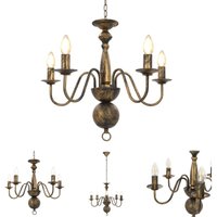 The Living Store - Kronleuchter Antik Schwarz 5×E14-Glühbirnen - Kronleuchter - Schwarz von THE LIVING STORE