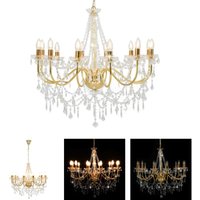 Kronleuchter mit Perlen Golden 12 x E14-Fassungen - Kronleuchter - Gold - The Living Store von THE LIVING STORE