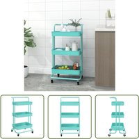The Living Store - Küchenwagen 3 Etagen Türkis 42x35x85 cm Eisen und abs - Küchentrolley - Rollwagen - Küchenschrank - Organisationshilfe von THE LIVING STORE