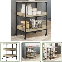 Küchenwagen Sonoma-Eiche 60x41x80,5 cm Holzwerkstoff - Küchentisch - Küchenschrank - Kücheninsel - Holztisch - Esstisch - The Living Store von THE LIVING STORE