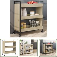 Küchenwagen Sonoma-Eiche 70x30x82 cm Holzwerkstoff - Küchentisch - Küchenschrank - Rollwagen - Sideboard - Esstisch - The Living Store Küchenwagen Sonoma-Eiche 70x30x82 cm Holzwerkstoff - Küchentisch - Küchenschrank - Rollwagen - Sideboard - Esstisch - The Living Store von THE LIVING STORE