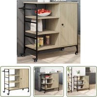 Küchenwagen Sonoma-Eiche 87,5x38,5x84,5 cm Holzwerkstoff - Küchenwagen - Holzwerkstoff - Esstisch - Retro Stil - Vintage - The Living Store von THE LIVING STORE