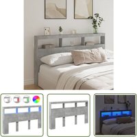 LED-Kopfteil mit Ablage Betongrau 180x17x102 cm - Beton Optik - Bettkopf - led Beleuchtung - Nachttischlampe - Wohnzimmerdeko - The Living Store von THE LIVING STORE