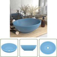 The Living Store - Luxuriöses Ovales Waschbecken Matt Hellblau 40x33 cm Keramik - Ovales Waschbecken - Keramikwaschbecken - Mattblaues Waschbecken The Living Store - Luxuriöses Ovales Waschbecken Matt Hellblau 40x33 cm Keramik - Ovales Waschbecken - Keramikwaschbecken - Mattblaues Waschbecken von THE LIVING STORE