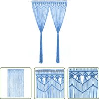 Makramee Vorhang Blau 140x240 cm Baumwolle - Makrameevorhang - Fenstergardine - Blauer Vorhang - Baumwollvorhang - Handgefertigter Vorhang - The Makramee Vorhang Blau 140x240 cm Baumwolle - Makrameevorhang - Fenstergardine - Blauer Vorhang - Baumwollvorhang - Handgefertigter Vorhang - The von THE LIVING STORE