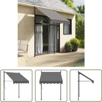 Markise Einziehbar Anthrazit 150x150 cm Stoff und Stahl - Markise - Ausziehbarer Sonnenschutz - Gartensonnenblende - Terrassendach - Anthrazit - The von THE LIVING STORE