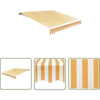Markisenbespannung Canvas Gelb & Weiß 6x3 m (ohne Rahmen) - Markisentuch - Sonnenschutz - Gartenmöbel - Markise - Außenbeschattung - The Living Store von THE LIVING STORE